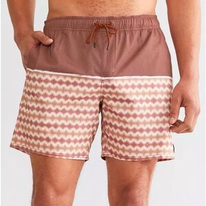 RVCA Country Stretch Swim Trunks Shorts Maroon Size XL